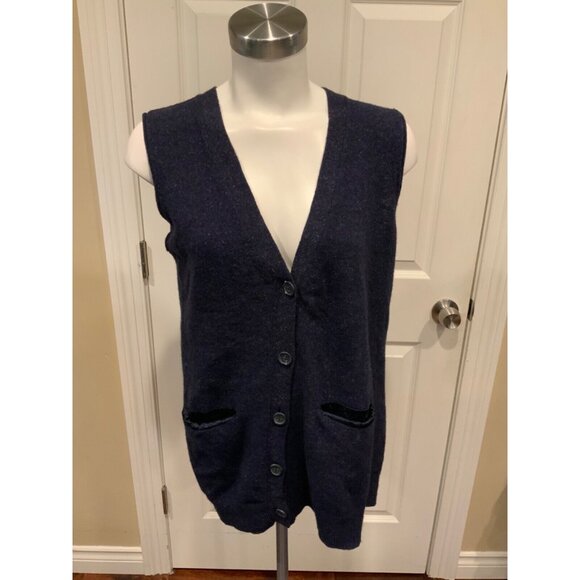 3.1 Phillip Lim Blue Wool Button Front Sweater Vest, Size S - Picture 1 of 5